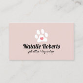 Carte De Visite Chien Amis Animaux de Compagnie Walker Cute Rose C (Devant)