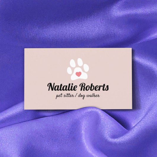 Carte De Visite Chien Amis Animaux de Compagnie Walker Cute Rose C