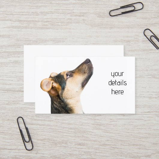 Carte De Visite Chien amusant chiot (Devant/Arrière en situation)