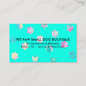 Carte De Visite Chien Animaux de compagnie Conception turquoise (Devant)