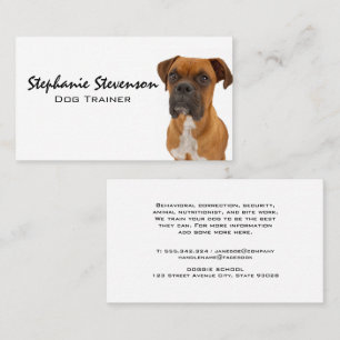 Carte De Visite Chien assis Boxer Brun Chien