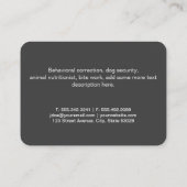 Carte De Visite Chien assis | Formation des chiens (Dos)