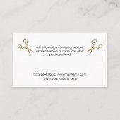 Carte De Visite Chien assis | Groomer | Ciseaux (Dos)