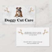 Carte De Visite Chien assis | Groomer | Ciseaux (Devant / Derrière)