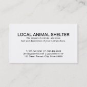 Carte De Visite Chien assis II | vétérinaire (Dos)