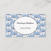 Carte De Visite Chien assis Jack Russell Terrier bleu (Devant)