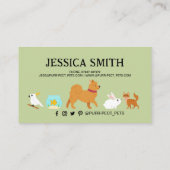 Carte De Visite Chien assis Marcher Animaux Groomer Hounds Groomin (Dos)