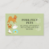 Carte De Visite Chien assis Marcher Animaux Groomer Hounds Groomin (Devant)