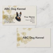 Carte De Visite Chien australien de bétail sur le feuille bronzage (Devant / Derrière)
