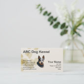 Carte De Visite Chien australien de bétail sur le feuille bronzage (Debout devant)