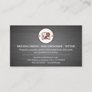 Carte De Visite Chien avec logo os   Groomer   Sitter
