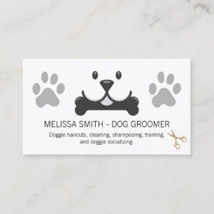 Carte De Visite Chien avec os   Services de soins aux animaux