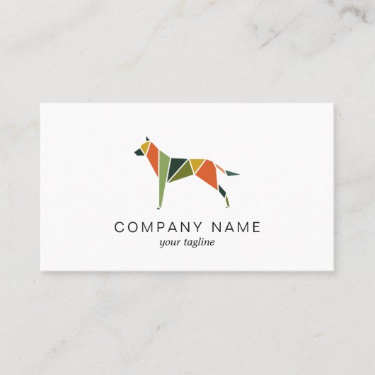 Carte De Visite Chien avec triangles colorés (Devant)