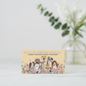 Carte De Visite Chien beige Grooming Marche assis (Debout devant)