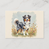 Carte De Visite Chien Berger Australien Merle Queue Longue (Devant)