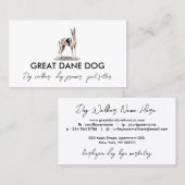 Carte De Visite Chien blanc grand dane arlequin (Devant / Derrière)
