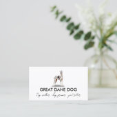 Carte De Visite Chien blanc grand dane arlequin (Debout devant)