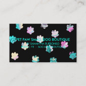 Carte De Visite Chien Boutique Animaux de compagnie Design noir (Devant)