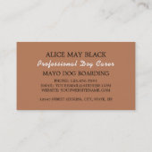 Carte De Visite Chien Brown avec os, Embarquement de Chien (Dos)