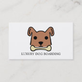 Carte De Visite Chien Brown avec os, Embarquement de Chien (Devant)