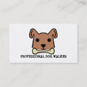 Carte De Visite Chien Brown avec os, service de marcheur de chiens (Devant)
