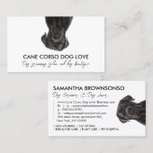 Carte De Visite Chien Cane Corso Noir (Devant / Derrière)