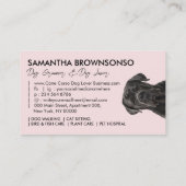 Carte De Visite chien Cane Corso noir rose (Dos)