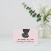 Carte De Visite chien Cane Corso noir rose (Debout devant)