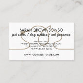 Carte De Visite Chien Chat Pet Line art Logo vétérinaire (Dos)