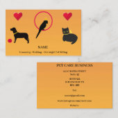 Carte De Visite Chien, Chat, Silhouettes d'oiseaux, Grooming pour  (Devant / Derrière)