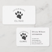 Carte De Visite Chien Chat Vétérinaire Clinique Vétérinaire Seul C (Devant / Derrière)