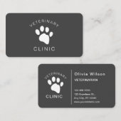 Carte De Visite Chien Chat Vétérinaire Clinique Vétérinaire Seul C (Devant / Derrière)