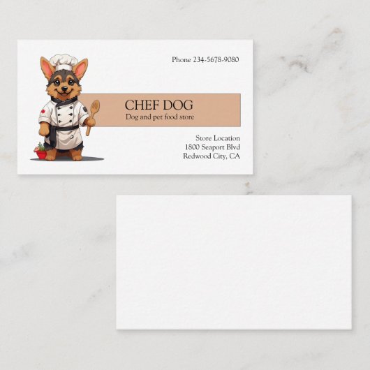 Carte De Visite Chien chef (Devant / Derrière)