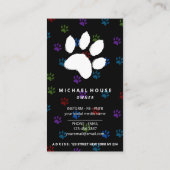 Carte De Visite Chien chic pattes chien chat assis (Dos)