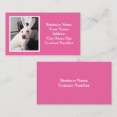 Carte De Visite Chien Chiot Blanc Mignonne Avec Lapin De Pâques Or (Devant / Derrière)