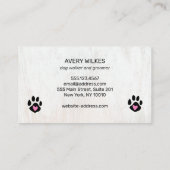 Carte De Visite Chien Coeur Paw Animaux de compagnie Services de d (Dos)