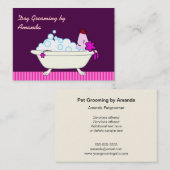 Carte De Visite Chien dans la baignoire - Groomer d'animal (Devant / Derrière)