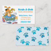 Carte De Visite Chien Dans La Baignoire Service De Grossissement P (Devant / Derrière)