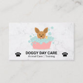 Carte De Visite Chien dans le bain de bulle | Protection des anima (Devant)