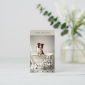 Carte De Visite Chien dans une baignoire Animaux de compagnie Serv (Debout devant)