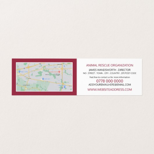 Carte De Visite Chien dans une couverture rouge, adoption de anima (Intérieur déplié)