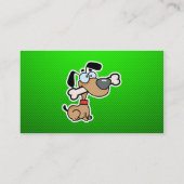 Carte De Visite Chien de bande dessinée ; Vert (Dos)