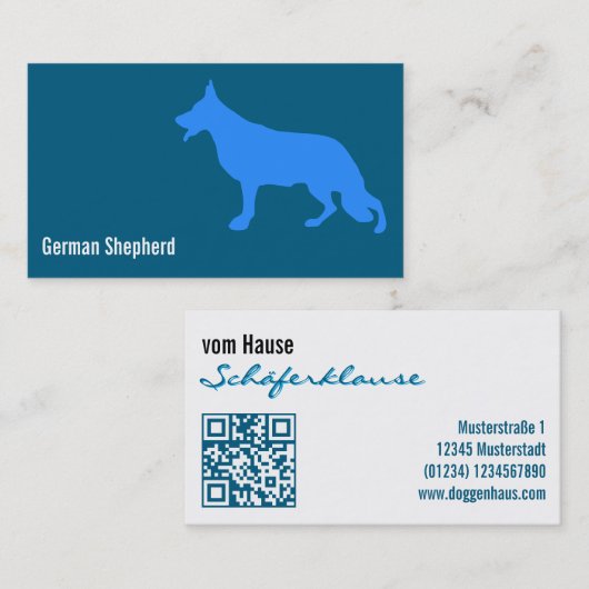 Carte De Visite Chien de Berger Moderne (Devant / Derrière)