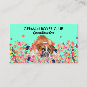 Carte De Visite Chien de boîte vert brillant