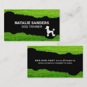 Carte De Visite Chien de caniche | Effet Grass Torn (Devant / Derrière)