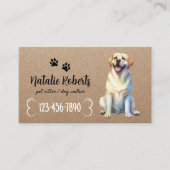 Carte De Visite Chien de compagnie marchant Joyeux Labrador Rustic (Devant)