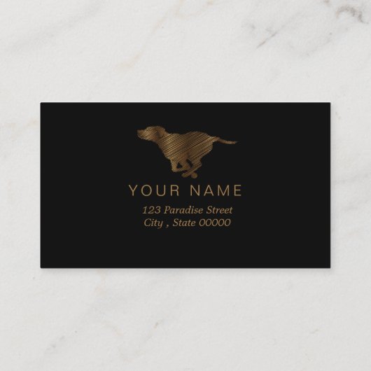 Carte De Visite Chien de course avec Gold Scribble (Dos)