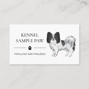 Carte De Visite Chien de dessin animé Papillon noir et blanc - Che