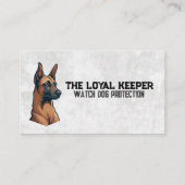 Carte De Visite Chien de garde en alerte (Devant)