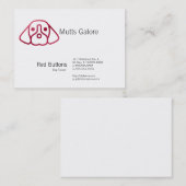 Carte De Visite Chien de gradient de style de bouton rouge (Devant / Derrière)